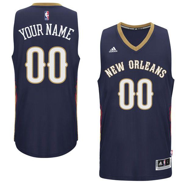 Men New Orleans Pelicans Adidas Navy Custom Swingman Road NBA Jersey->customized nba jersey->Custom Jersey